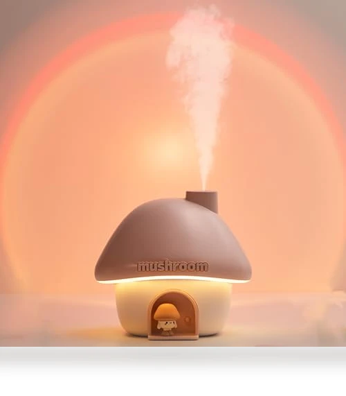 Ultrasonic Humidifier with Sunset Light — Air Moisturizers, fuliying