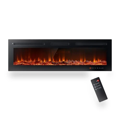50" Recessed & Wall Mounted Electric Fireplace — Electric Heating Solutions, Breezestival
