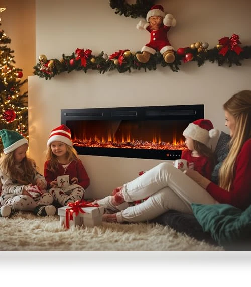 50" Recessed & Wall Mounted Electric Fireplace — Electric Heating Solutions, Breezestival