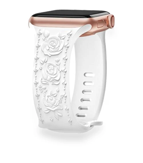 8-shaped Buckle Rose Embossed Silicone Watch Band — Bands, Kalebol