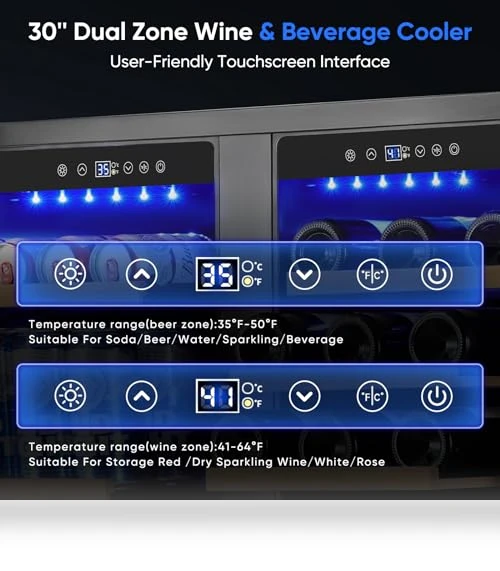 Dual Zone Wine & Beverage Refrigerator — Drink Coolers, ORYMUSE