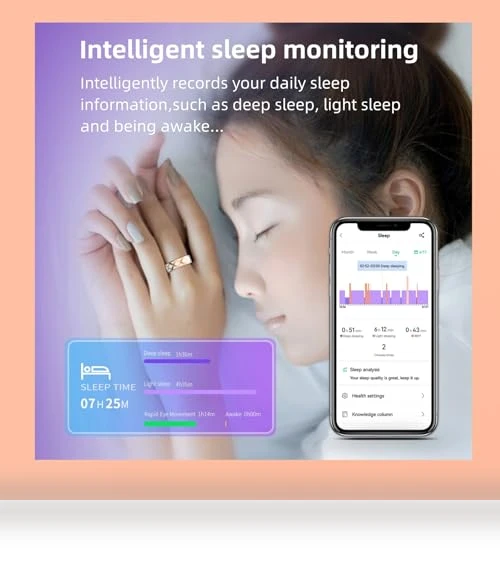 Enamel Flower Pattern Health Tracker Smart Ring — Smart Rings, UniJethro