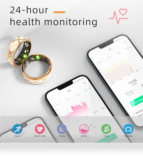 Enamel Flower Pattern Health Tracker Smart Ring — Smart Rings, UniJethro