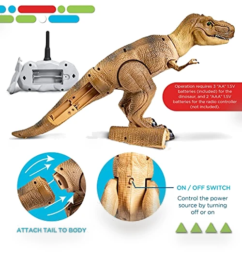 Remote Control RC T Rex Dinosaur Electronic Toy — Interactive Figures & Robots, Discovery Kids