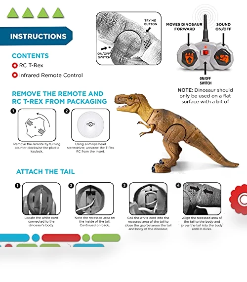 Remote Control RC T Rex Dinosaur Electronic Toy — Interactive Figures & Robots, Discovery Kids