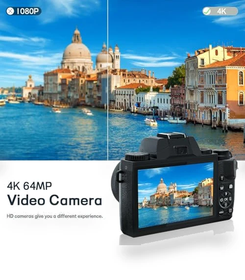 4K 64MP WiFi Vlogging Camera — Camcorder, NIKICAM