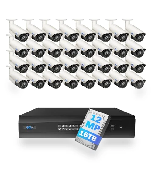 64 Channel UltraHD 12MP 6K PoE Security Camera System — Outdoor Security Cameras, GW Security