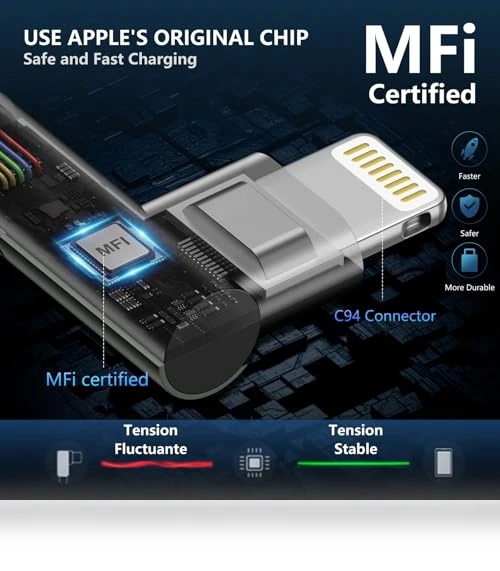 90 Degree iPhone Charger Cable — Lightning, KIYODA