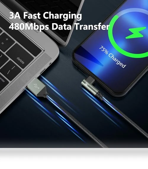90 Degree iPhone Charger Cable — Lightning, KIYODA