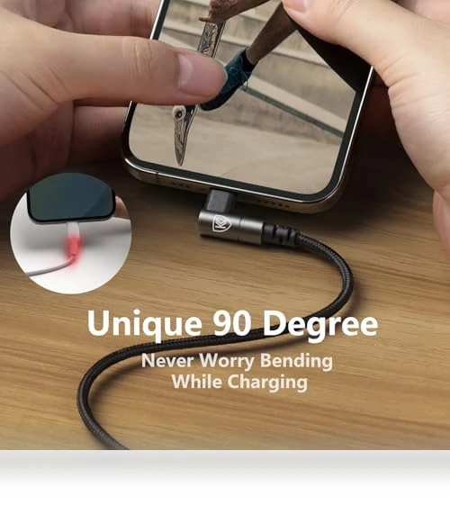 90 Degree iPhone Charger Cable — Lightning, KIYODA
