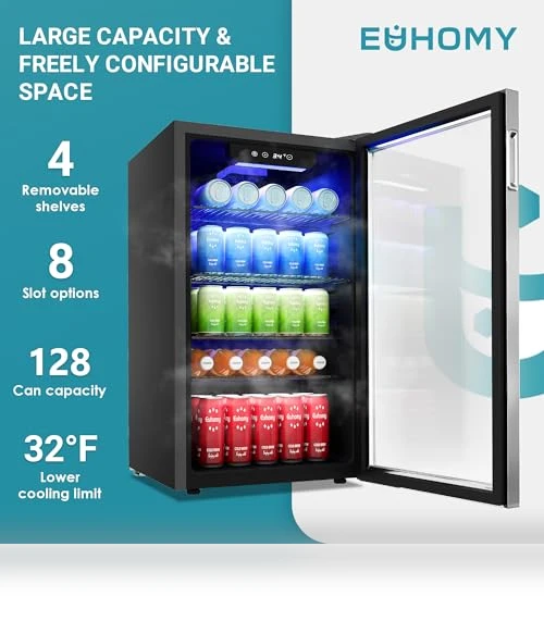 Beverage Refrigerator Cooler — Mini Fridges, EUHOMY