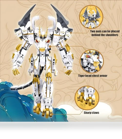 Flexible Cool White Tiger Warrior Model Kit — Construction Kits, HIGH GODO