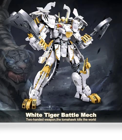 Flexible Cool White Tiger Warrior Model Kit — Construction Kits, HIGH GODO