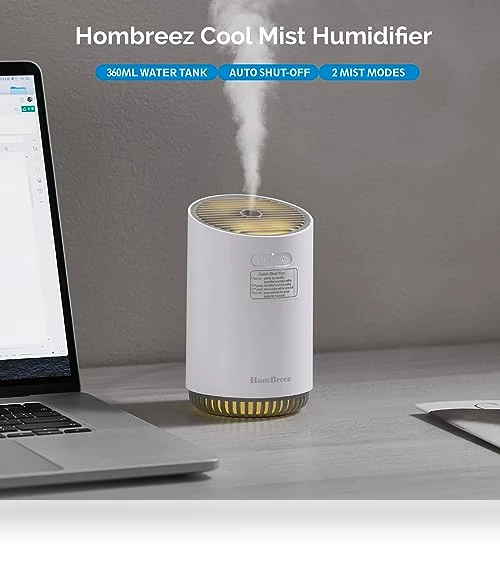 Mini Humidifier with LED Light — Air Moisturizers, HomBreez