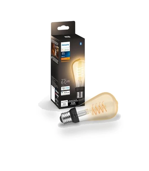 Smart 60W ST19 Filament LED Bulb — LED, Philips Hue