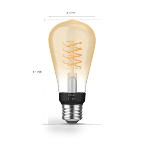 Smart 60W ST19 Filament LED Bulb — LED, Philips Hue