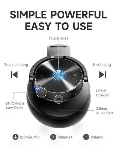 Upgraded Bluetooth Headphones — Over-Ear Headphones, Picun