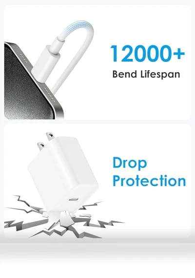 20W PD Fast Charger Block with 6Ft USB C Cable — Chargers, Shenzhen Yijiapin Trading Co., Ltd.