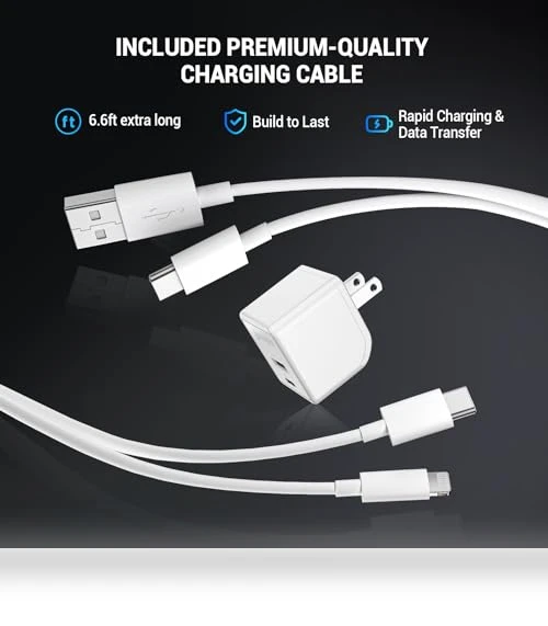 Foldable 15W Dual Port USB Wall Charger with 6FT Cable — Chargers, Quntis