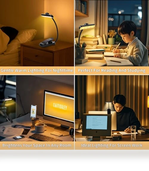 Rechargeable Book Light with 3 Color Temperatures — Reading Lights, Bsdgeclogy