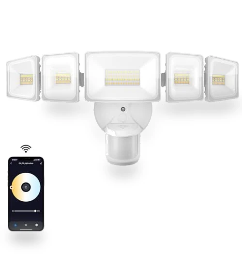 Smart LED Security Lights Motion Sensor Outdoor 5 Heads — Outdoor Security & Flood Lighting, Onforu
