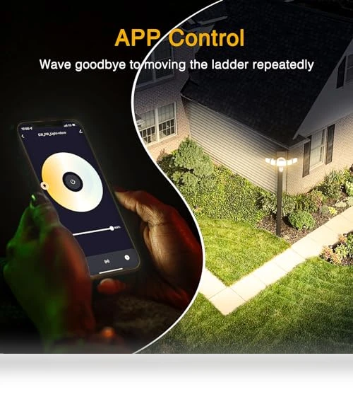 Smart LED Security Lights Motion Sensor Outdoor 5 Heads — Outdoor Security & Flood Lighting, Onforu