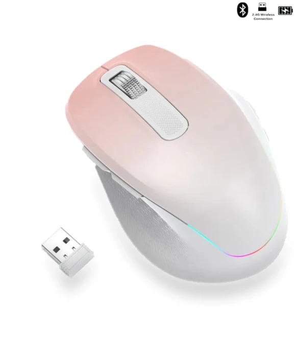 Ergonomic Rechargeable Wireless Silent Mouse with LED Backlight — Mouse Pads, SeenDa