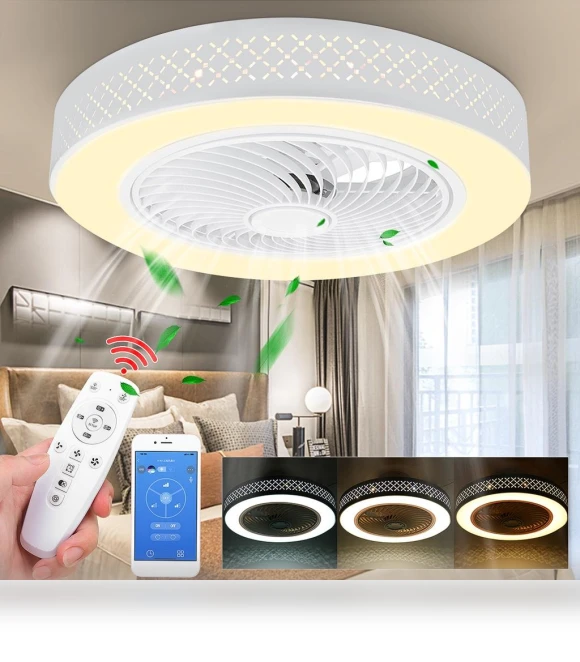 Modern Smart LED Ceiling Fan with Light — Ceiling Fans, iHome Global