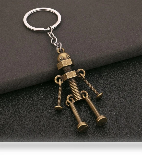 Vintage Mechanical Screw Robot Keychain — Keychains, Love Home Garden