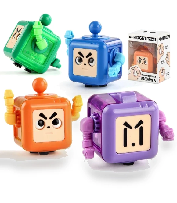 Kids Stress Relief Fidget Robot Cube — Blocks, Ovly