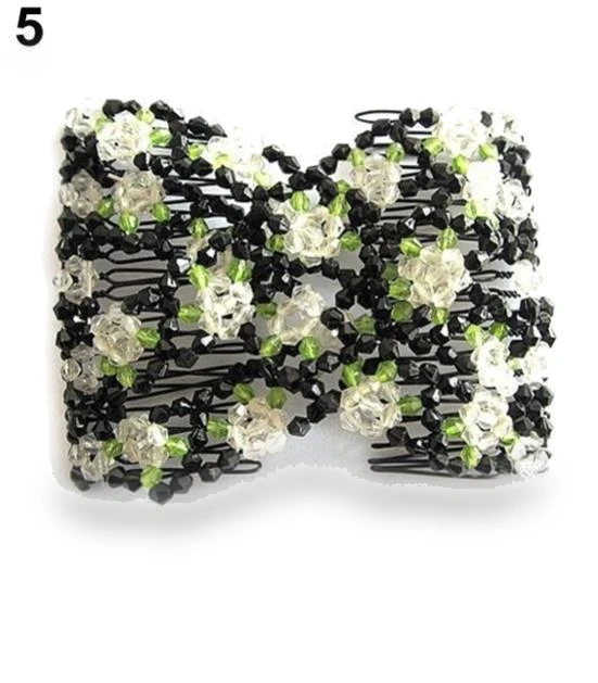 Smart Elastic Rose Hair Comb with Bow — Barrettes, Veromca