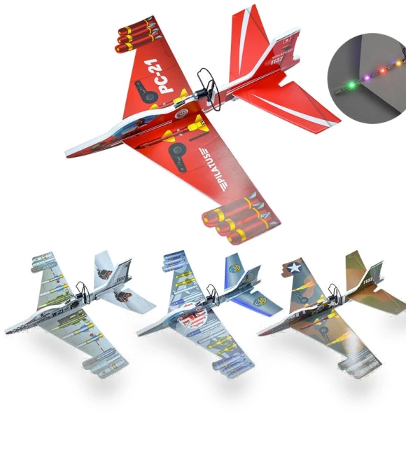 USB Rechargeable Glow-in-the-Dark EPP Electric Hand-Launched Glider Fighter — Flying Toys, All About Drones