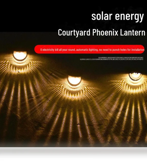 Outdoor Solar Wall Light with Water Droplet Effect — Garden Illumination, AI Supermarket