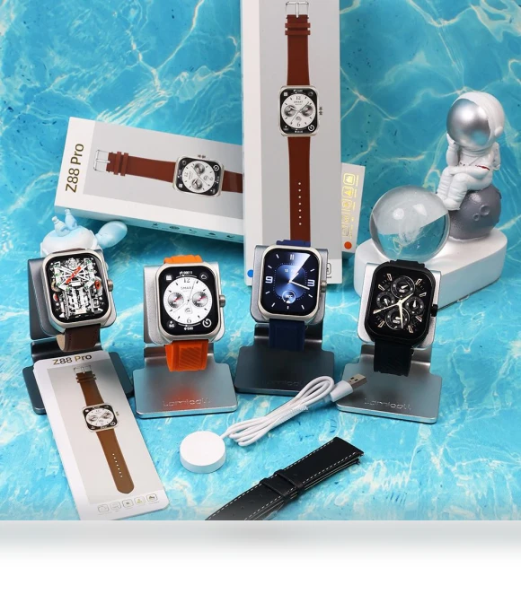 Smartwatch with Curved 3D Display and Genuine Leather Sports Band — Wearable Accessories, Voyex