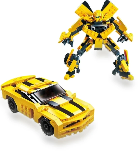 2 in 1 Robot Yellow Car Building Blocks Set — Construction Kits, VeryGoodToy