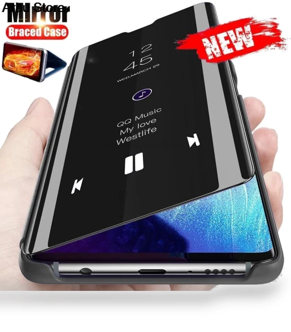 Leather Book Case with Smart Mirror View — Phone Accessories, case-A1
