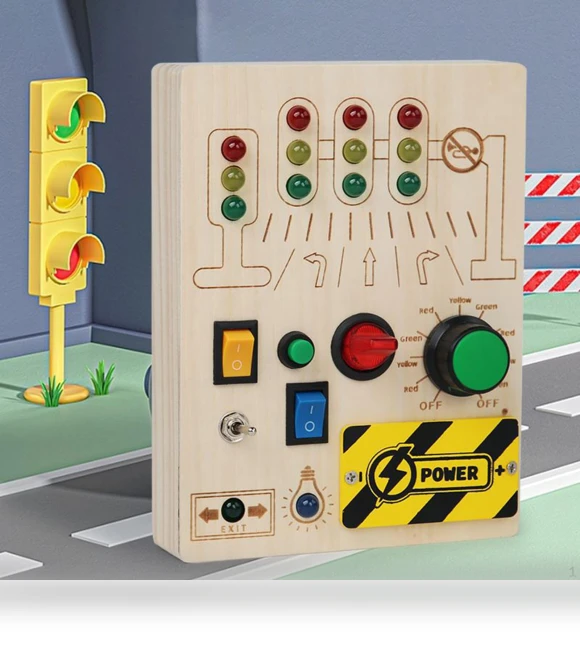Montessori Busy Board with LED Lighting — Infant & Early Childhood Playthings, baby and kids