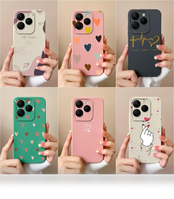 Pretty Love Heart Pattern Matte Silicone Soft Protective Screen Bumper Phone Case — Bumpers, New Style Case