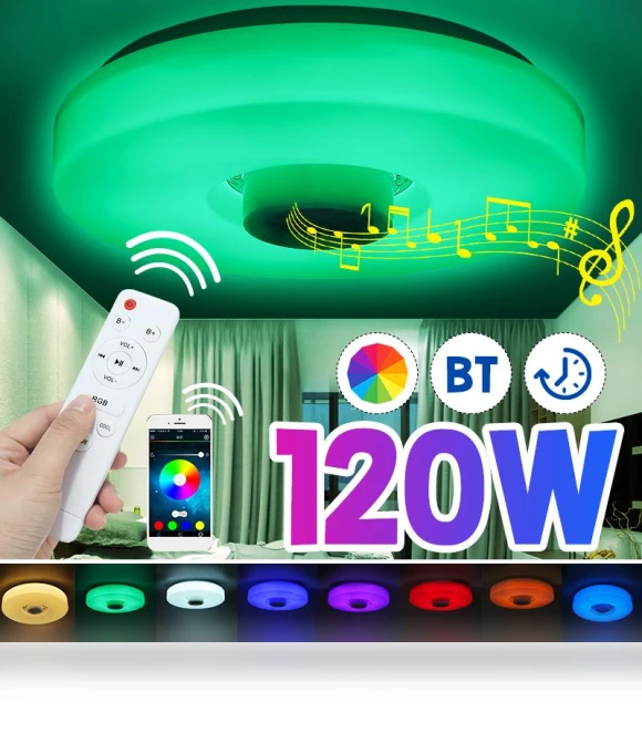 Smart LED Ceiling Light with Remote Control — Overhead Lighting, Crown Global