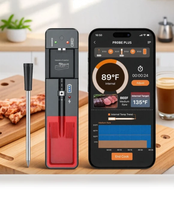 Wireless Meat Thermometer with Bluetooth — Grill Thermometers, Daily necessities-V