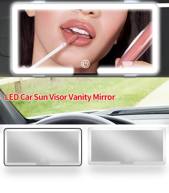 HD LED Touch Screen Car Makeup Mirror — Interior Mirrors, HOME-Auto-001