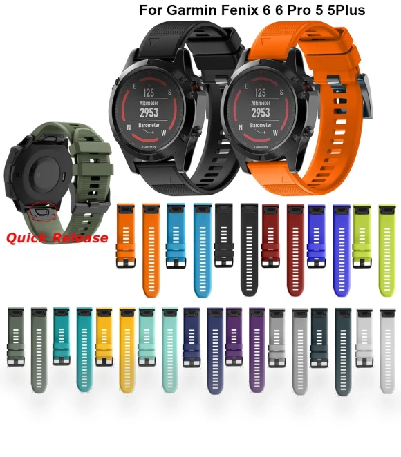 Quick-release silicone watch strap — Fitness Bands, Garmin