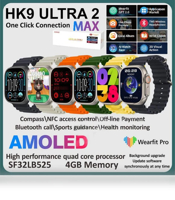Smart Watch AMOLED Ultra2MAX with ChatGPT 2.0 — Wearable Accessories, Max Mall