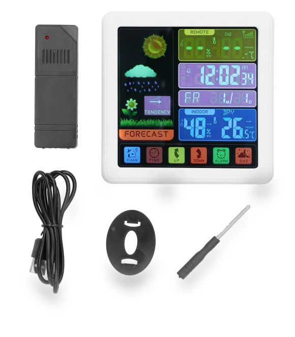 Wireless Weather Clock with Digital Thermometer and Hygrometer — Weather Monitoring Clocks, Vestidos