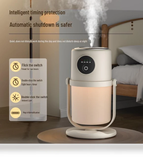 Compact Rotating USB Humidifier with Night Light — Air Moisturizers, Perfect choice for your home