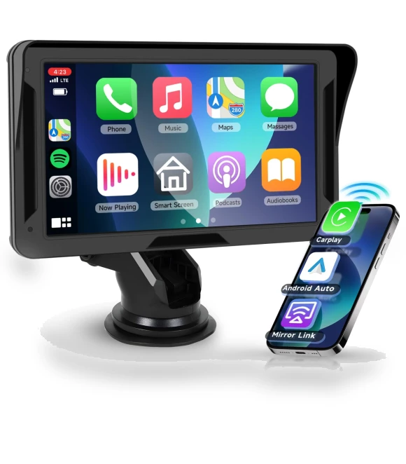 Portable Car Radio with Wireless CarPlay and Android Auto — Stereo Receivers, Hodozzy