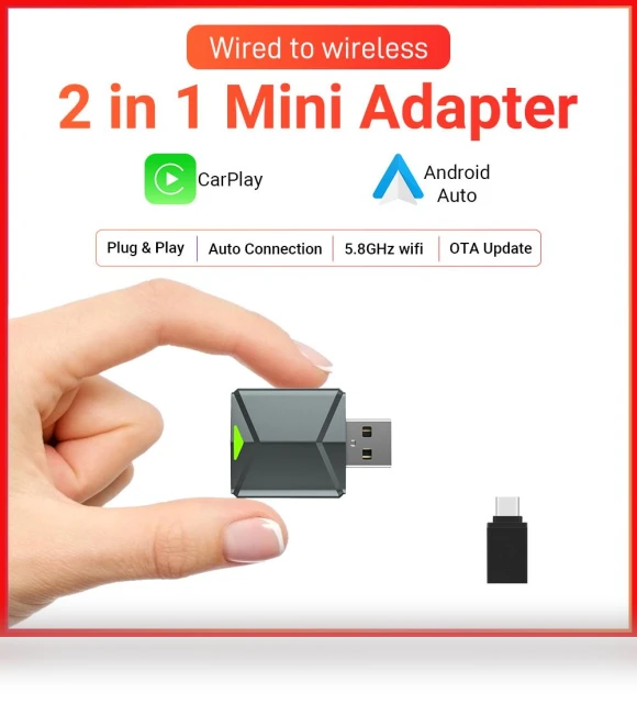 Wireless CarPlay Android Auto Adapter — Car Accessories & Gadgets, XUDA