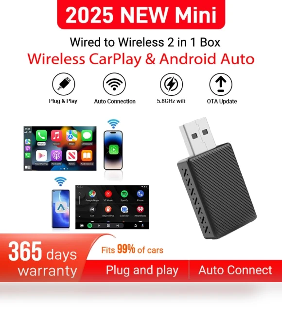 Wireless CarPlay Android Auto Adapter — Car Accessories & Gadgets, Dream Garage