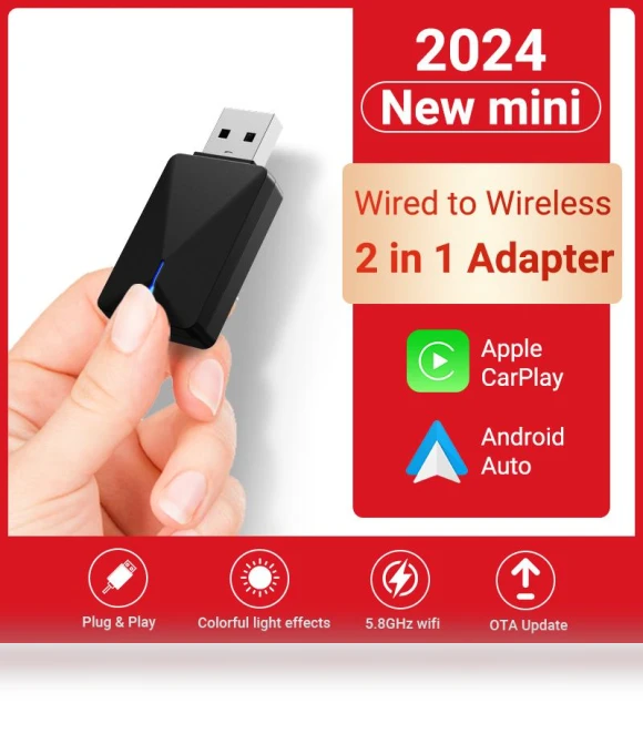 Wireless Mini Box 2-in-1 CarPlay Android Auto Adapter — Car Accessories & Gadgets, Dream Garage