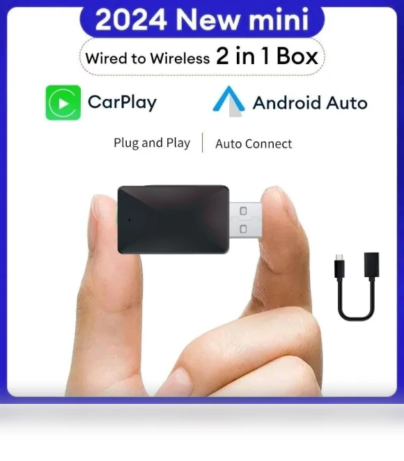 Wireless Carplay Android Auto Smart Dongle 2in1 — Stereo Receivers, Xixi Global Purchasing
